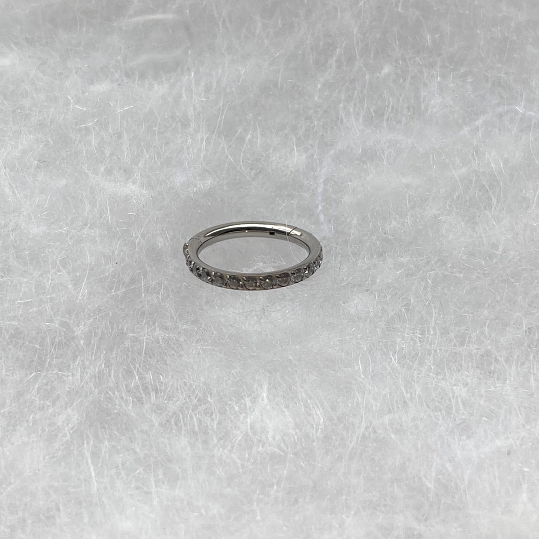 TI Full Pave Gems Hinge Ring